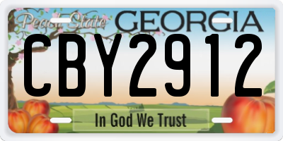 GA license plate CBY2912