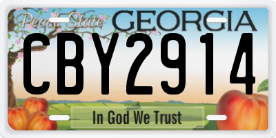 GA license plate CBY2914