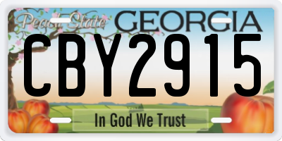 GA license plate CBY2915