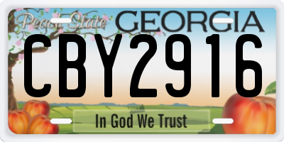 GA license plate CBY2916