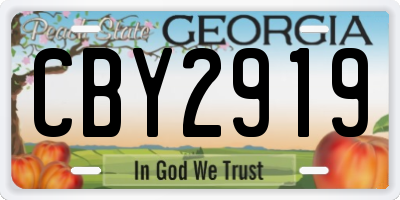 GA license plate CBY2919