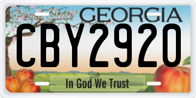 GA license plate CBY2920