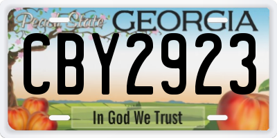 GA license plate CBY2923