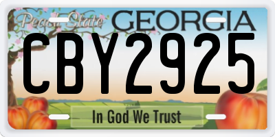 GA license plate CBY2925