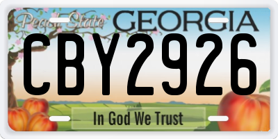 GA license plate CBY2926