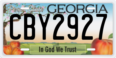 GA license plate CBY2927