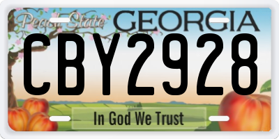 GA license plate CBY2928