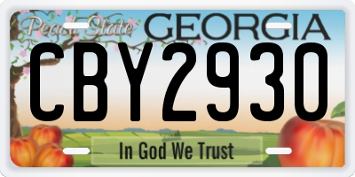 GA license plate CBY2930