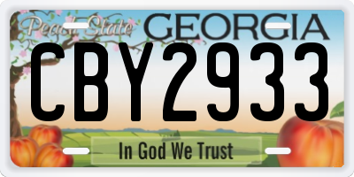 GA license plate CBY2933