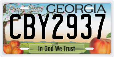 GA license plate CBY2937