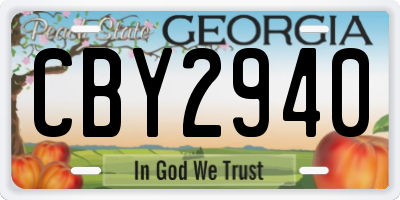 GA license plate CBY2940