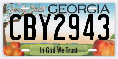 GA license plate CBY2943