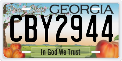 GA license plate CBY2944