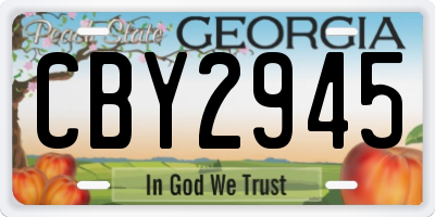 GA license plate CBY2945