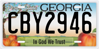 GA license plate CBY2946
