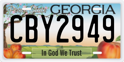 GA license plate CBY2949