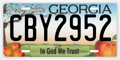 GA license plate CBY2952