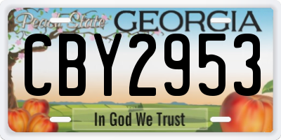 GA license plate CBY2953