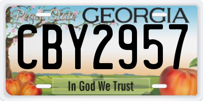GA license plate CBY2957