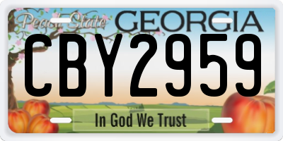 GA license plate CBY2959