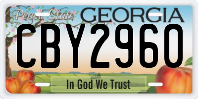 GA license plate CBY2960