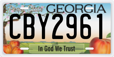 GA license plate CBY2961