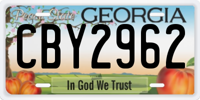 GA license plate CBY2962