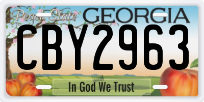 GA license plate CBY2963