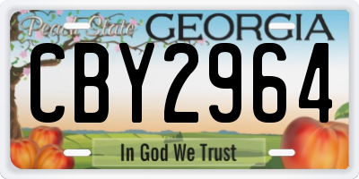 GA license plate CBY2964