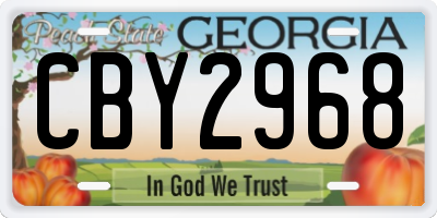 GA license plate CBY2968