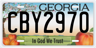 GA license plate CBY2970