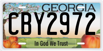 GA license plate CBY2972