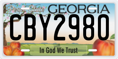 GA license plate CBY2980