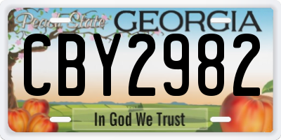 GA license plate CBY2982