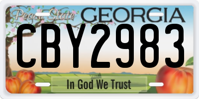 GA license plate CBY2983
