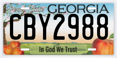 GA license plate CBY2988