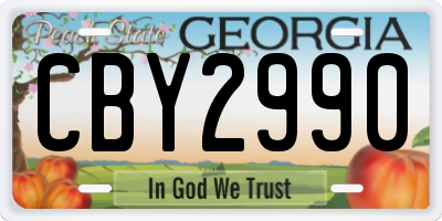GA license plate CBY2990