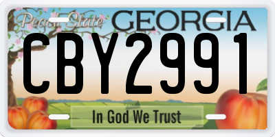 GA license plate CBY2991