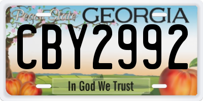 GA license plate CBY2992