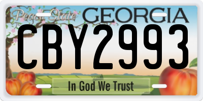 GA license plate CBY2993