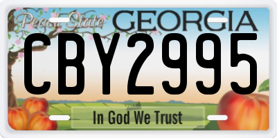 GA license plate CBY2995