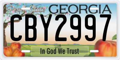 GA license plate CBY2997