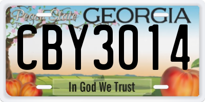 GA license plate CBY3014
