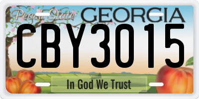 GA license plate CBY3015