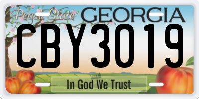 GA license plate CBY3019