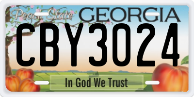 GA license plate CBY3024