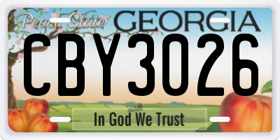 GA license plate CBY3026