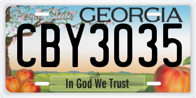 GA license plate CBY3035