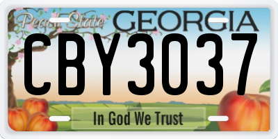 GA license plate CBY3037