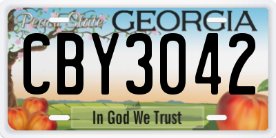 GA license plate CBY3042